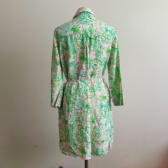 Lilly Pulitzer Pilar Linen Mandevilla Baby Fins Flippers Tunic Dress Small $218 - Picture 6 of 7